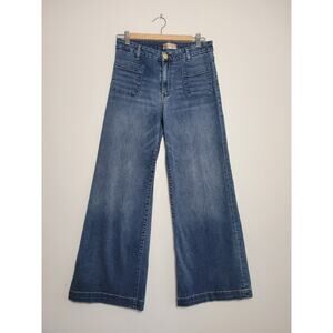 Kut From the Kloth Meg High Rise Wide Leg Jeans Patch Pockets Women’s US 6